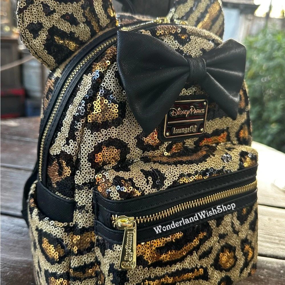 Disney Parks Animal Kingdom Leopard Print Loungefly backpack - Picture 4 of 4